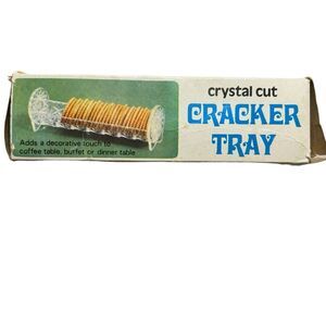 Vintage Lucite Cracker Tray Charcuterie Board Cheese Crackers In Original Box